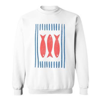 Minimal Sardines Fishermen Aesthetic Retro Sweatshirt - Thegiftio UK
