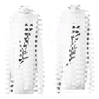Minimalist Lavender Botanical Art Simple Floral Nature Sweatshirt Unisex | Mazezy