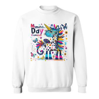 Mismatch Day Champion Colorful Unicorn Sweatshirt - Thegiftio UK