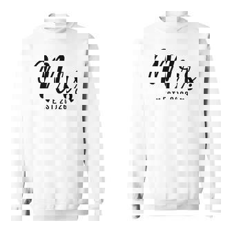 Mrs Est 2026 Just Married Couple Wedding Party Mr Mrs Bride Sweatshirt - Monsterry
