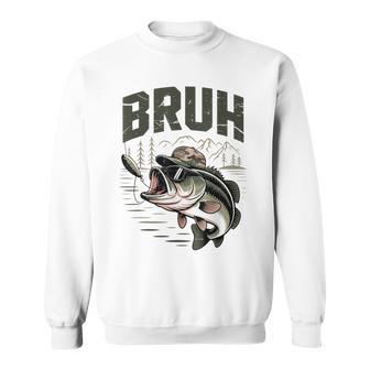 N Boys Camo Fishing Bass Fish Youth Bruh Fishing Sweatshirt - Thegiftio UK