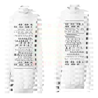 Nebraska Ugly Shirt NE Xmas Sweater Reindeer Trees Tank Top Sweatshirt Unisex | Mazezy