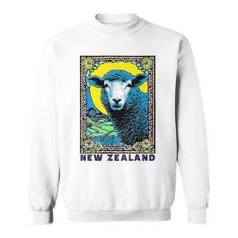New Zealand Travel Psychedelic Sheep Souvenir Sweatshirt Unisex | Mazezy