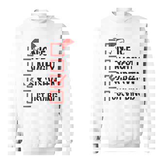 Nice Naughty Six Seven 67 Christmas Brainrot Meme Xmas Sweatshirt - Monsterry