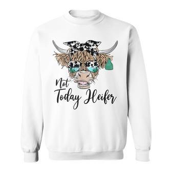 Not Today Heifer Vintage Lady Cow Ladies Heifer Sweatshirt - Thegiftio UK