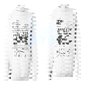 Nyc New York ヴィンテージ 航空会社タグ エアライナー フライングトラベル 長袖tシャツ スウェットシャツ - Kawaiitshirt