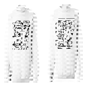 Orange And 97 Cute Halloween Pattern Number 97 Sweatshirt Unisex | Mazezy