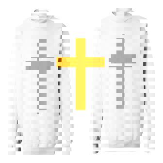 Orange Christian Jesus Cross Dark Green Sweatshirt Unisex | Mazezy