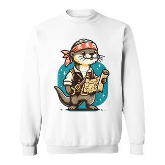 Otter Pirate's Treasure Hunt Sweatshirt Unisex | Mazezy