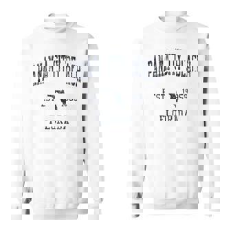 Panama City Beach FL JN1 Vintage Athletic Blue Tank Top Sweatshirt Unisex | Mazezy