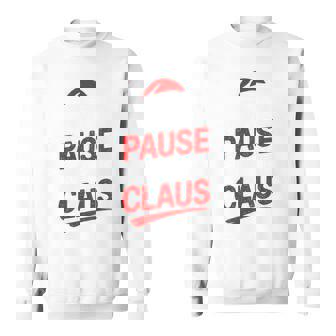 I Only Pause For The Claus Christmas Santa Hat Gamer Pajama Tri-Blend Sweatshirt | Seseable CA