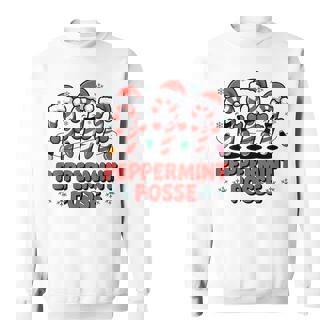 Peppermint Posse Candy Cane Christmas Santa Hat Sweatshirt - Thegiftio