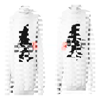 Powerlifter Bigfoot Lifting Long Bar Weightlifting Sasquatch Sweatshirt Unisex | Mazezy