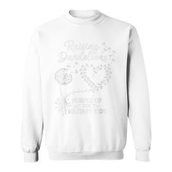 Raising Dandelions Purple Up For Military Child Month Sweatshirt - Thegiftio UK
