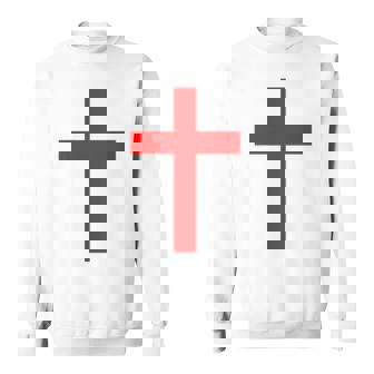 Red Christian Jesus Cross Dark Green Sweatshirt Unisex | Mazezy