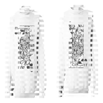 Reine Des Coeurs Cartes À Jouer Costume Poker Distressed Sweater e - Cadeauxyz