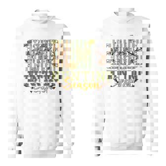 Retro Hunting Season Deer Duck Camo Bow Outdoorsman Sweatshirt Unisex | Mazezy