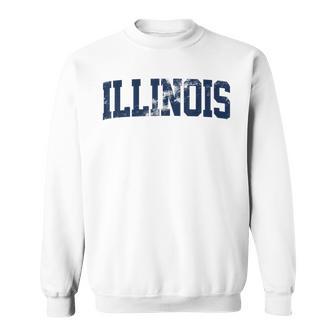 Retro Illinois Vintage Illinois Orange Blue Throwback Il Sweatshirt - Thegiftio UK