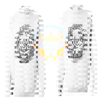 Retro Menorah Be A Light Happy Hanukkah Chanukah Christmas Sweatshirt - Thegiftio