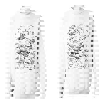 Retro Ocean Wildlife Sea Creatures Retro Whale Octopus Sweatshirt Unisex | Mazezy