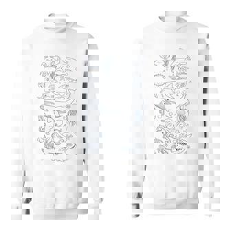 Retro Ocean Wildlife Sea Creatures Retro Whale Shark Octopus Sweatshirt Unisex | Mazezy