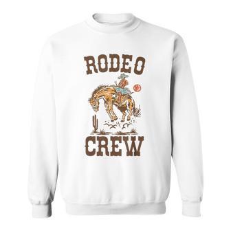 Rodeo Crew Western Cowboy Cowgirl Birthday Family Matching Sweatshirt | Mazezy