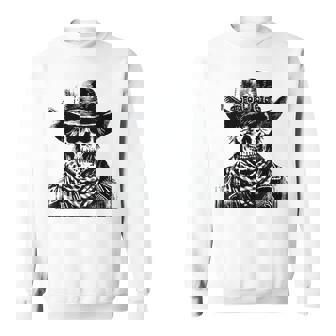 Rustic Skeleton Cowboy Western Gothic Goth Dark Aesthetic Sweatshirt - Seseable