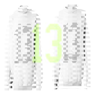 Sage Green And Number 13 Jersey Player Uniform 13 Sweatshirt Unisex | Mazezy