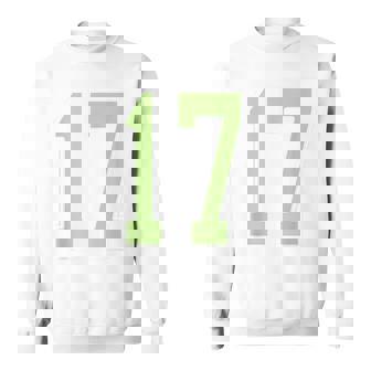 Sage Green And Number 17 Jersey Player Uniform 17 Sweatshirt Unisex | Mazezy