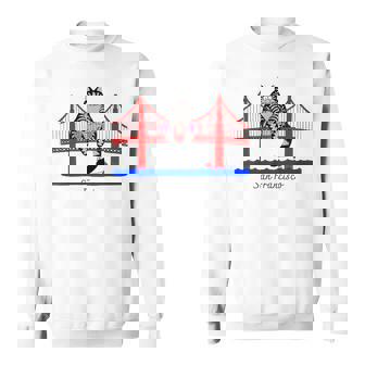 San Francisco Cat Golden Gate Bridge Book Lover Vintage Sweatshirt - Thegiftio
