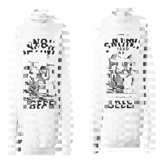 Santorini Greece Island Vintage Travel Art Mediterranean Sweatshirt Unisex | Mazezy