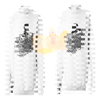 Save A Turkey Eat A Pizza Thanksgiving Pizza Lovers Sweatshirt Unisex | Mazezy