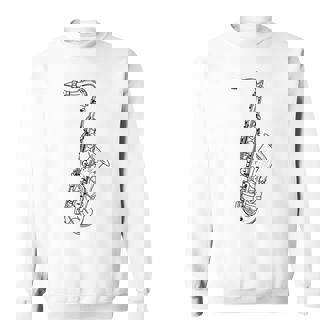 Saxophone Line Art Saxophonist Chamber Music Sweatshirt Unisex | Mazezy
