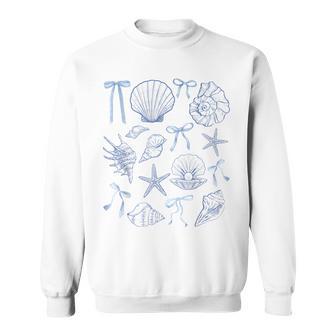 Seashell Coquette Bow Hawaii Beach Summer Vacation Family Sweatshirt - Monsterry