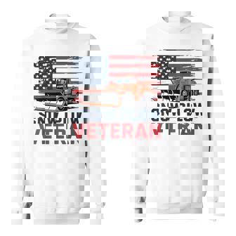 Snow Plow Veteran American Flag Retired Winter Worker Humor Sweatshirt Unisex | Mazezy