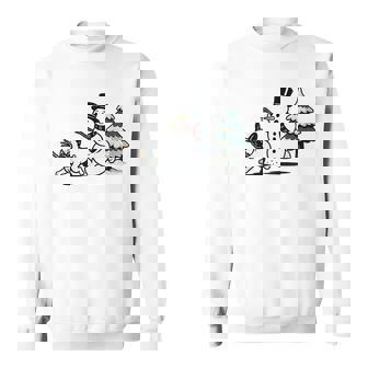 Snowman Chasing French Bulldog Christmas Sweatshirt | Seseable UK