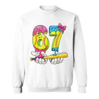 Softball 67 Ice Cream Drip Six Seven Boys Meme Sweatshirt - Thegiftio UK