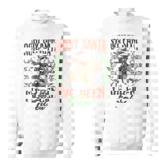 Sorry Santa I've Been Feral Christmas Raccoon Costume Sweatshirt - Seseable