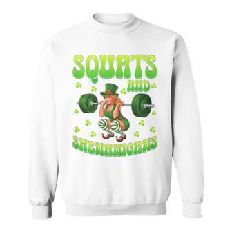 Squats And Shenanigans Fitness Workout St Patrick’S Day Sweatshirt - Thegiftio UK