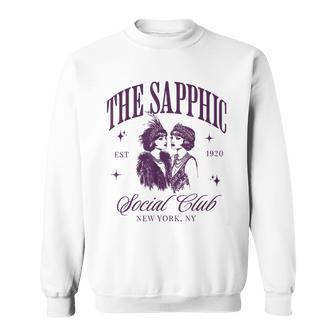 Subtle Lesbian Pride Sapphic Social Club Wlw Femme Bisexual Sweatshirt | Mazezy