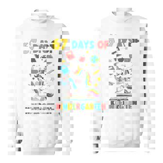 Survived 100 Day Of School Six Seven 67 Unicorn Kindergarten Tri-Blend Sweatshirt - Monsterry