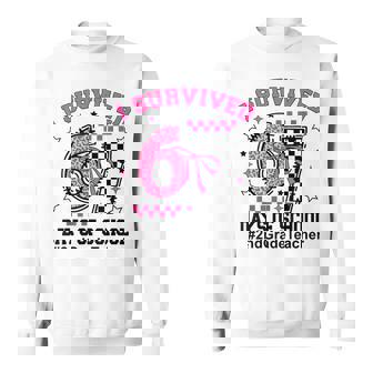 I Survived 67 Days Leopard Checkered 6 7 2nd Grade Teacher Sweatshirt Unisex | Mazezy