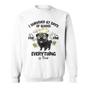 I Survived 67 Days Of School Pug Dog Lover 67 Meme Sweatshirt Unisex | Mazezy