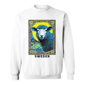 Swedish American Sweden Travel Psychedelic Sheep Souvenir Sweatshirt Unisex | Mazezy
