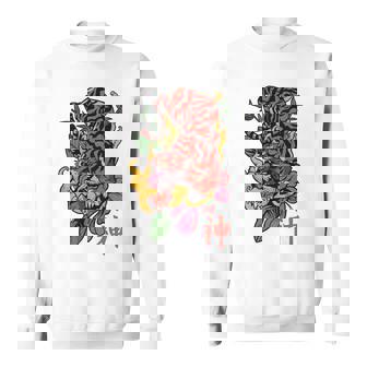 Symbole Japonais De Tigre Et De La Nature Kanji Art Back Manche Longue Sweater e - Cadeauxyz