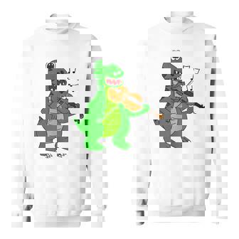 T-Rex Playing Violin Violinist Music Teacher Dinosaur Tank Top Sweatshirt Unisex | Mazezy