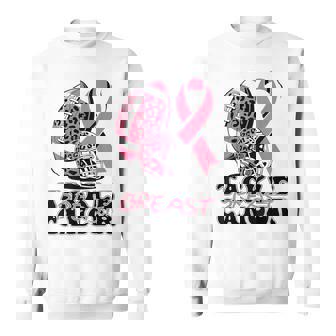 Tackle Breast Cancer Awareness American Football Leopard Sweatshirt Unisex | Mazezy