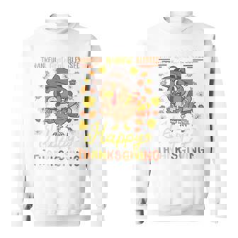 Thankful Grateful Blessed Turkey Gobble Happy Thanksgiving Tri-Blend Sweatshirt - Monsterry