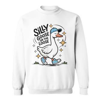 Toddler Boys Silly Goose On The Loose Pun Little Boy Sweatshirt - Thegiftio UK