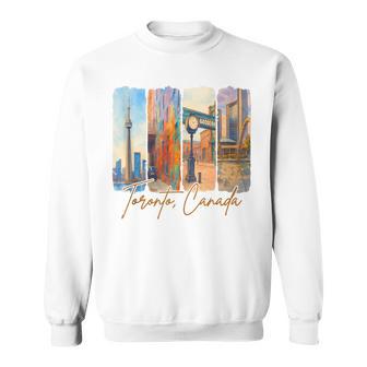 Toronto Canada Traveling Trip Brushstroke Souvenir Vacation Tank Top Sweatshirt Unisex | Mazezy